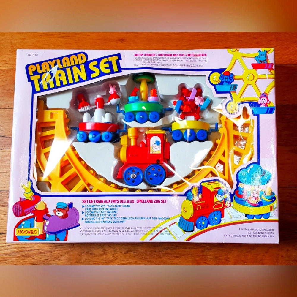 Vintage 90s Playland Amusement Park Ride Train Set toy NEW